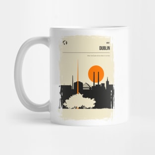 Dublin Ireland Vintage Minimal Book Cover Travel Poster Mug